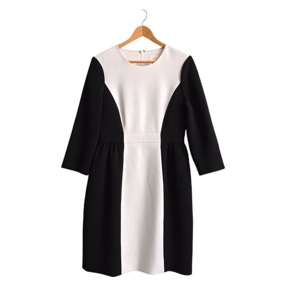 Kate Spade Tillie Cream & Black Color Block Sheath Dress With Pockets Sz 8 - Picture 2 of 12